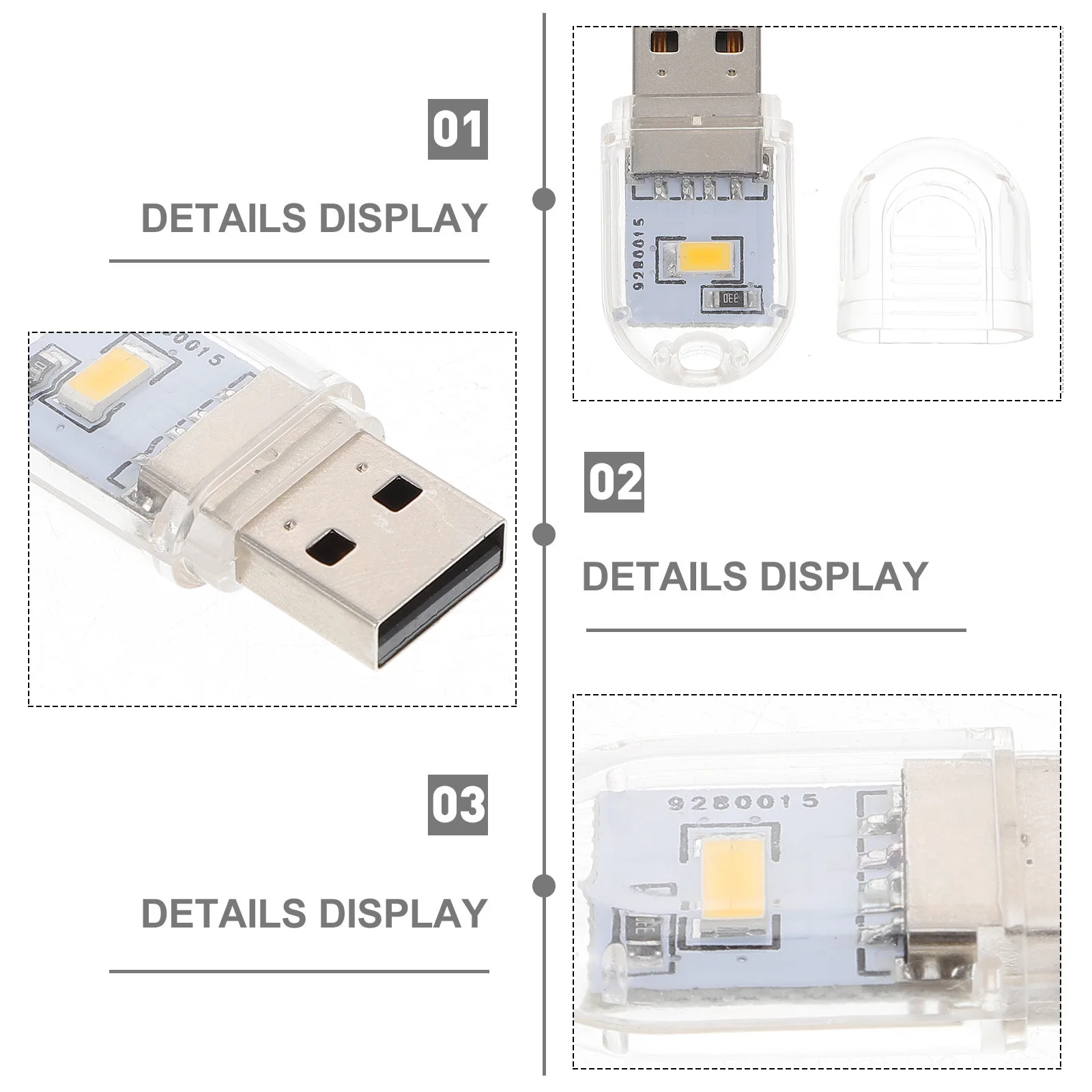 8Pcs USB Light Mini Portable Car Interior Lamp USB Powered Ambient Atmosphere Night Light Vehicle Illumination Lamp
