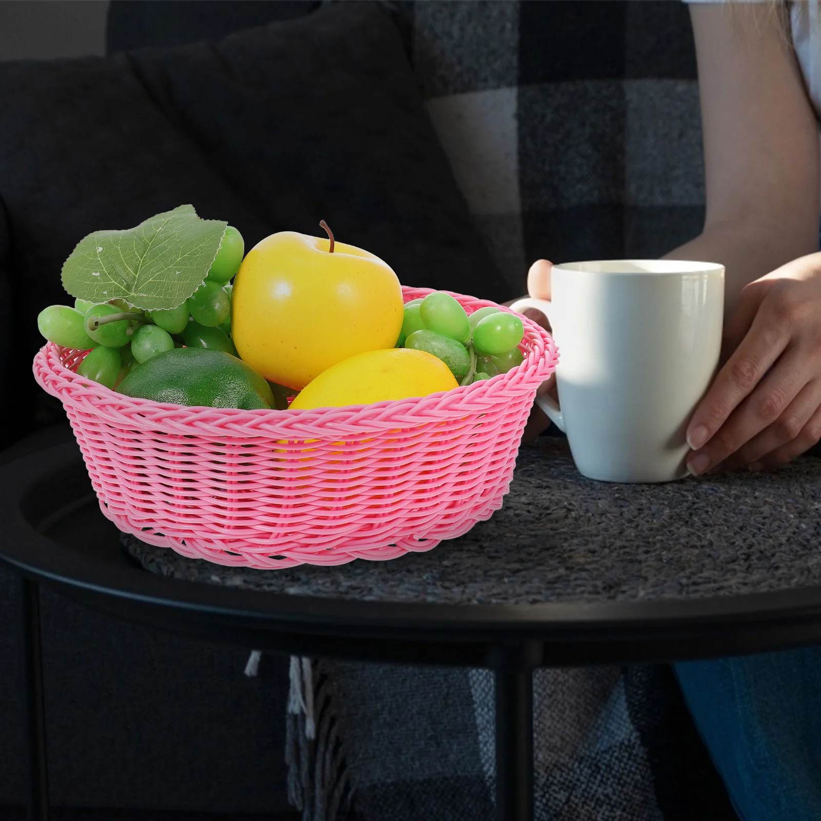 

1pc Fruit Storage Basket Plastic Bread Basket For Kitchen Home Decor Serving Tray Snacks Cake Dried Fruit Organizer