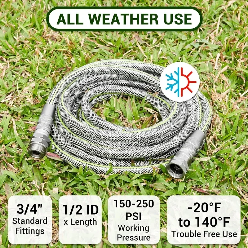 Flexible Garden Hose 50 FT - Heavy Duty Non-Expandable 50FT Outdoor Water Hose Pipe, 1/2