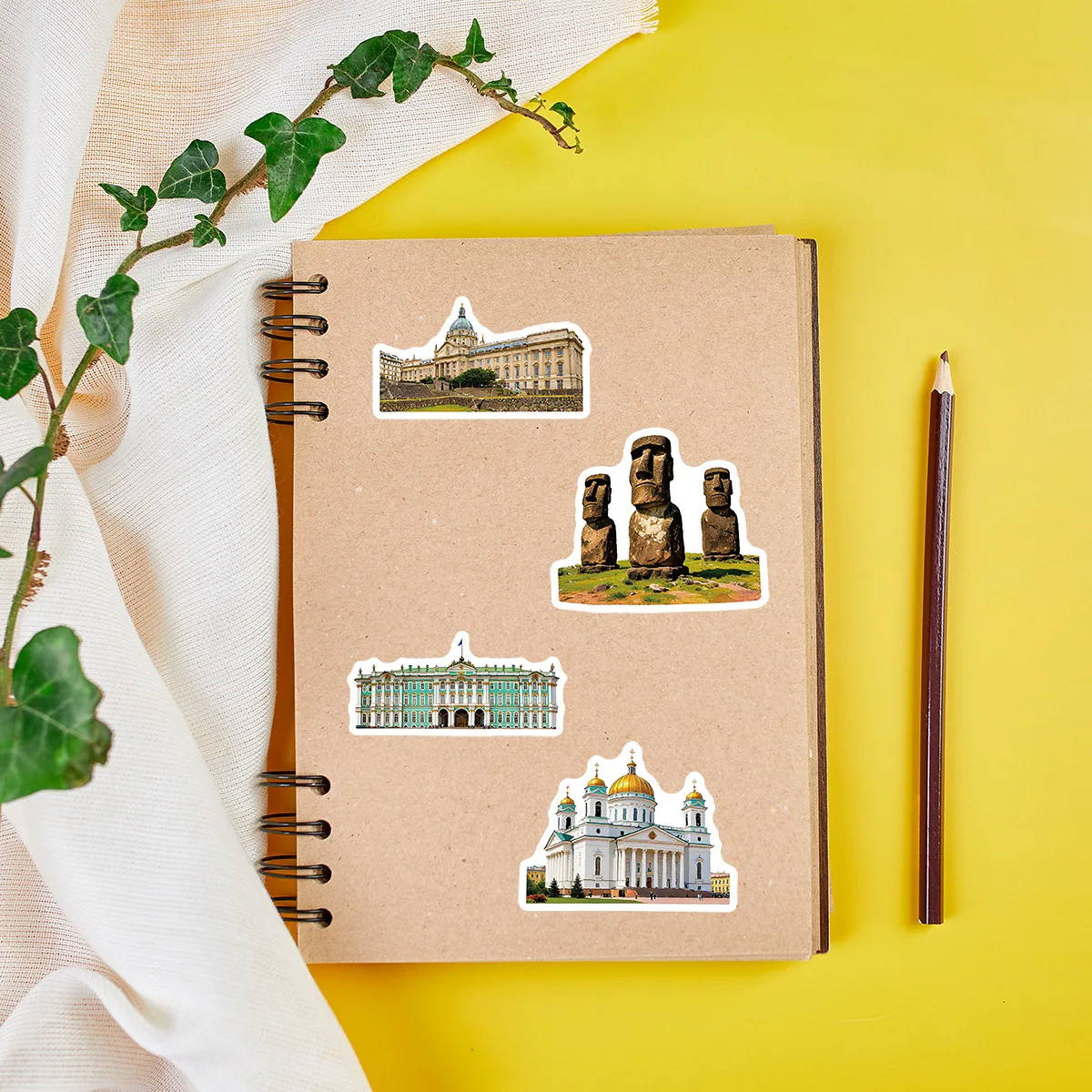 50/100PCS World Famous Architecture Graffiti Stickers Water Cup Laptop Waterproof Decoration Creative Stationery Sticker