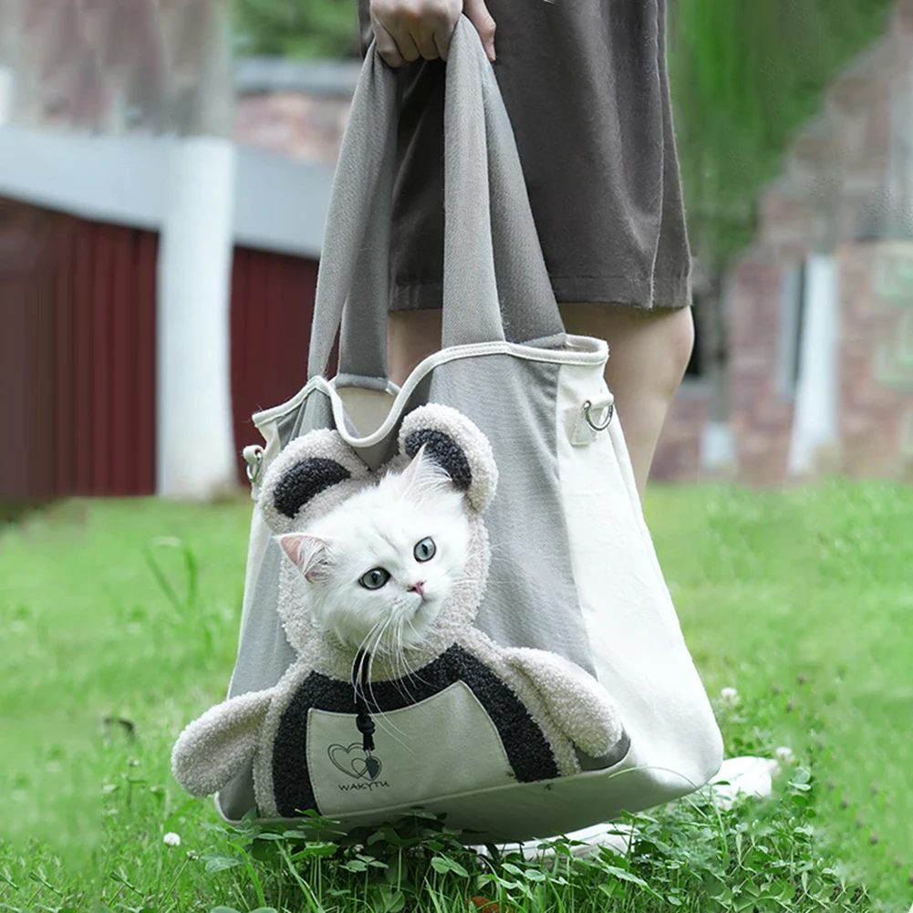 Portable Crossbody Pet Outing Bag Single Shoulder Can Be Exposed Cat Bag Polyester Small Dog Bag Carrying Cat