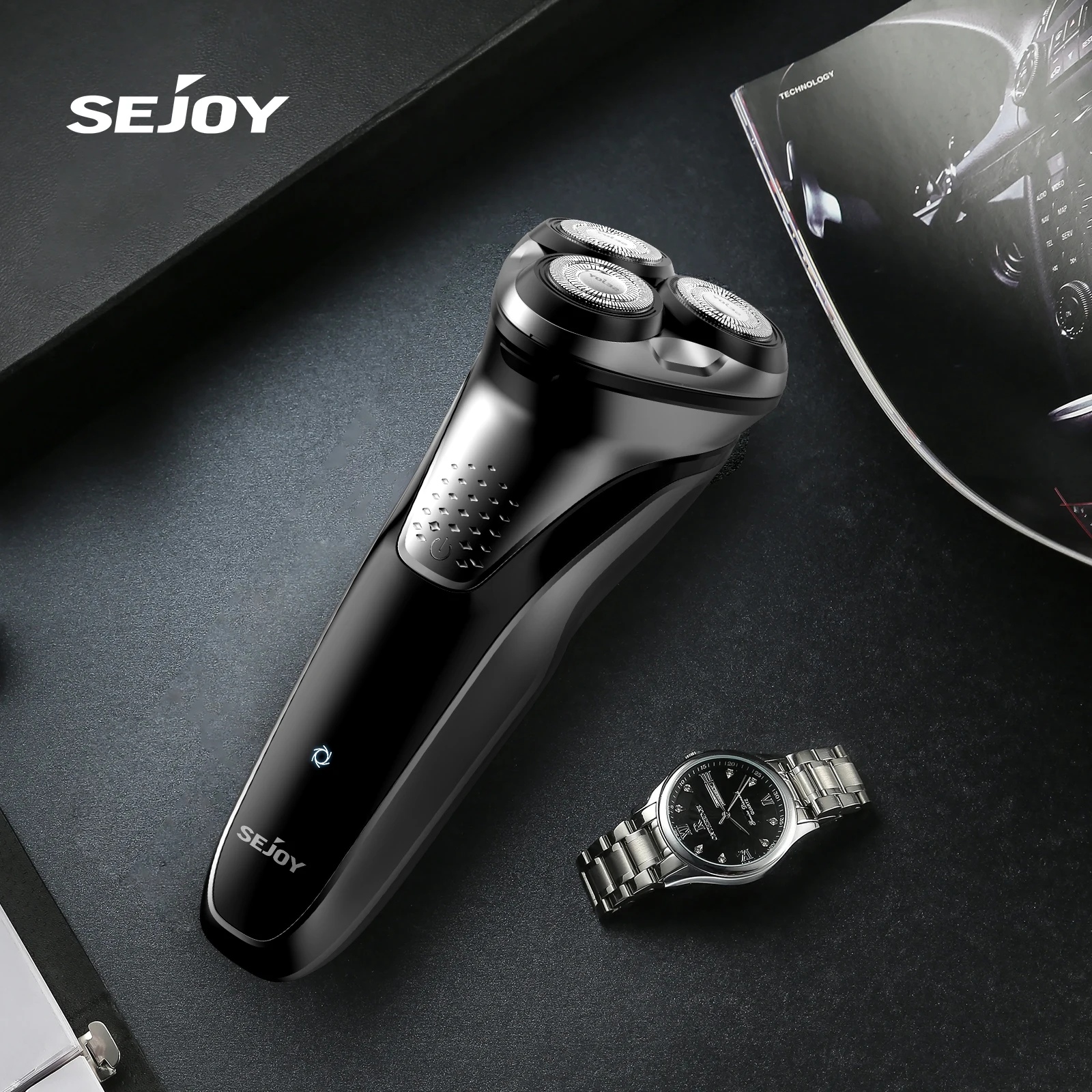 

Sejoy Electric Razor for Men, Men’s Electric Shavers Rotary Waterproof Rechargeable, Electric Shaver for Men Cordless