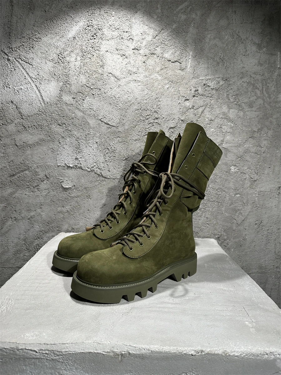 

JW Anderson Boots Briti Sle High Top Thi Bot Casual Workwear Windproof Winter Boots round Toe Rubber Outsole