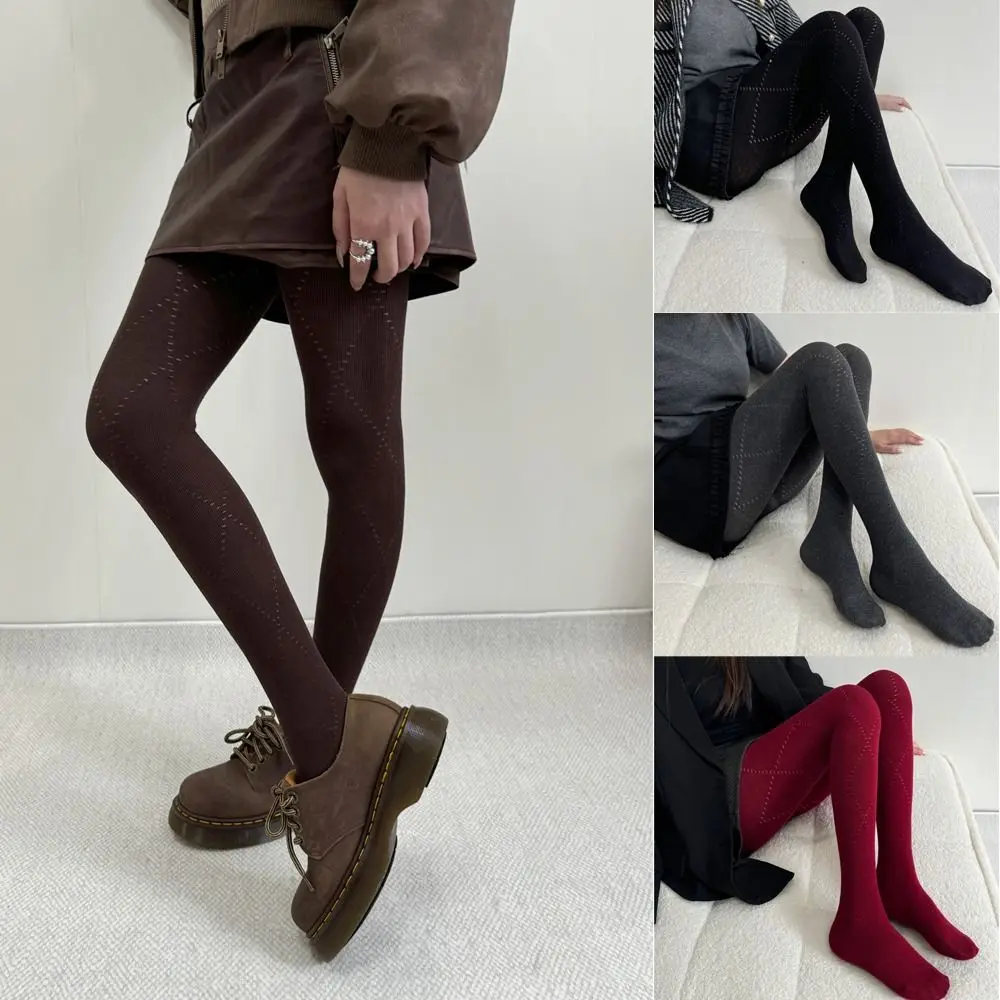 

New High Elastic Knitted Jacquard Pantyhose Slim Fit Keep Warm Tights Stocking Autumn Winter