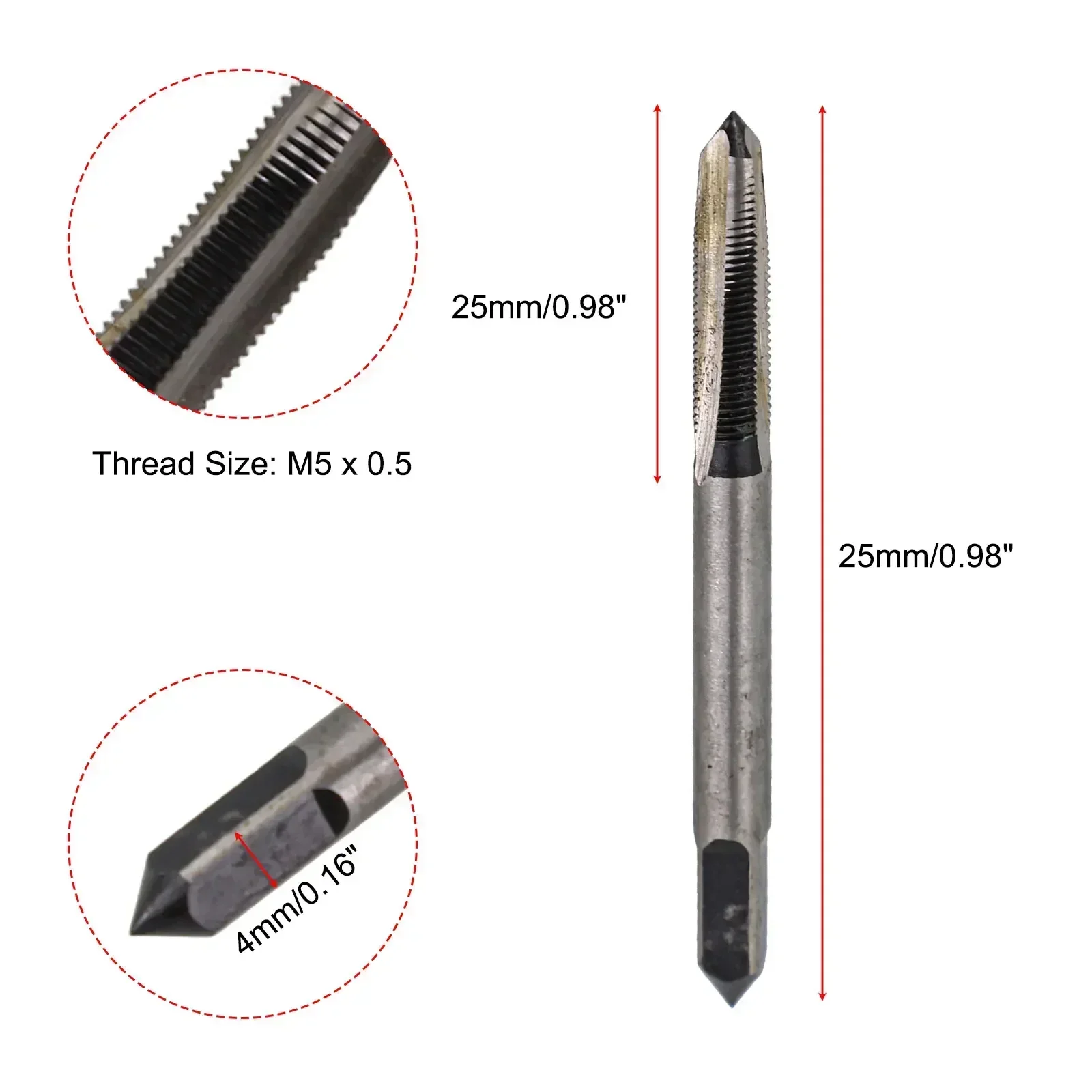 For Rethreading Damaged Threads Taps Square Shank Taper Toughness Resistant Uncoated Wear Resistance 9SiCr Alloy Tool Steel