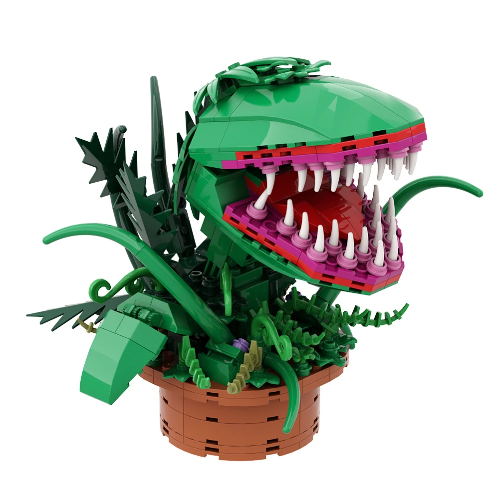 Gobricks MOC Potted Plants Cannibal Flowers Building Blocks Movies Audrey ii-DIY Toys Model Bricks Gift Adult Kids Decor Garden