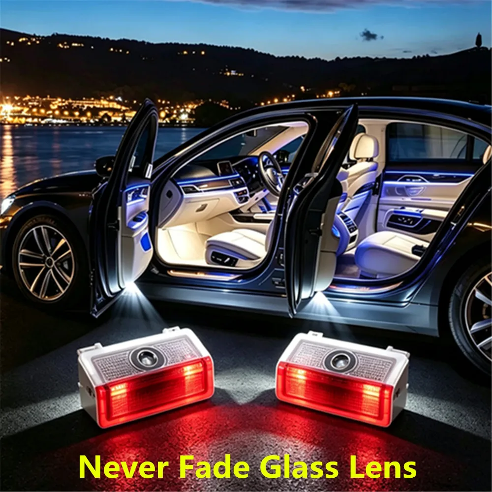 2X Never Fade Glass Lens LED Car Door Welcome Logo Projector Ghost Shadow Light Accessories For Mecedes Benz W212 W213 W246 W205