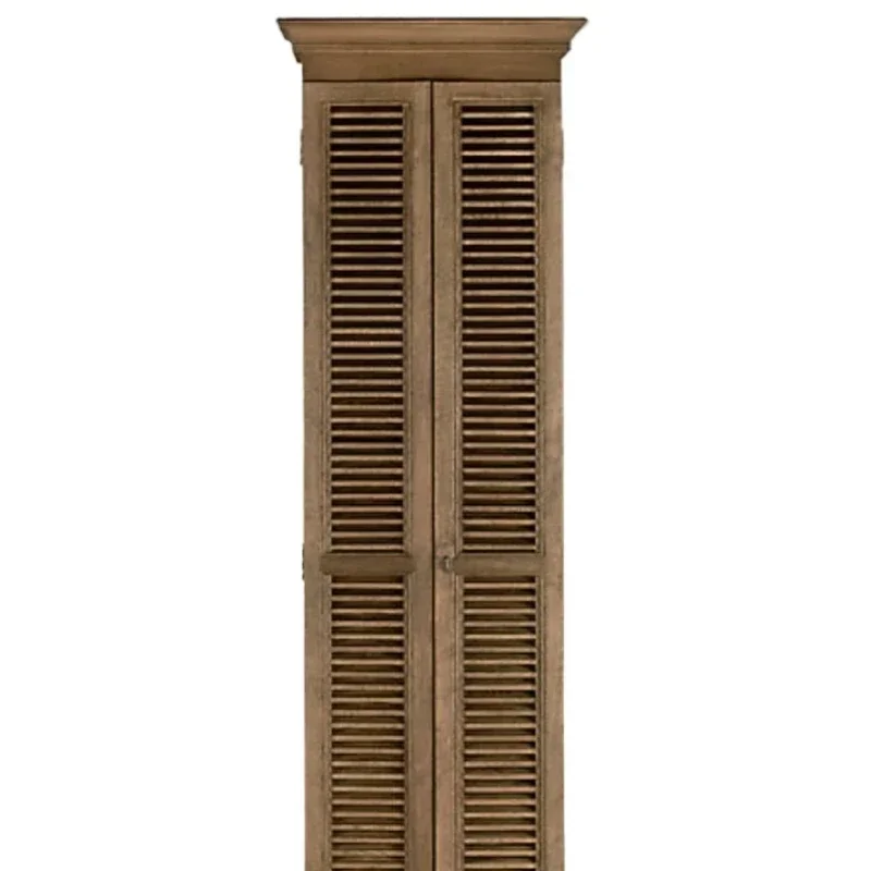 

American rural retro old solid wood shoe cabinet, French solid wood high cabinet, shutter double door cabinet