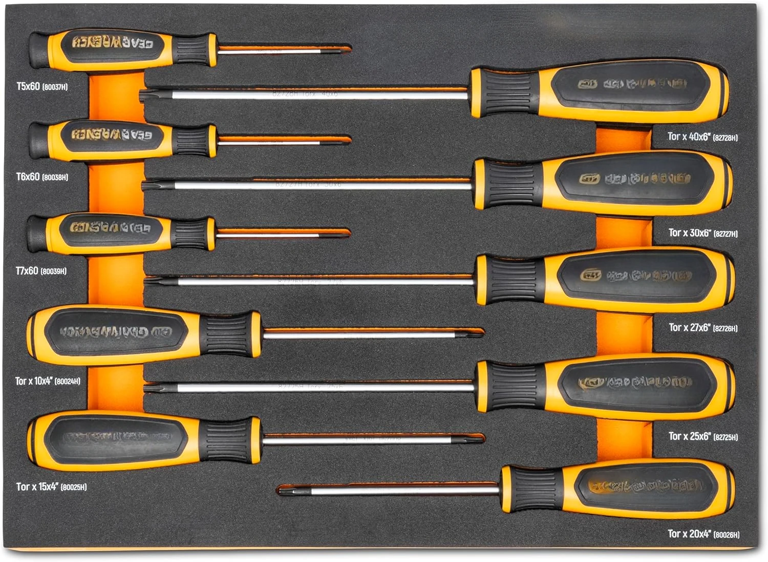 

10 Piece Torx Dual Material Screwdriver Set in Foam Storage Tray - GWMSSCRTX Hand Tools