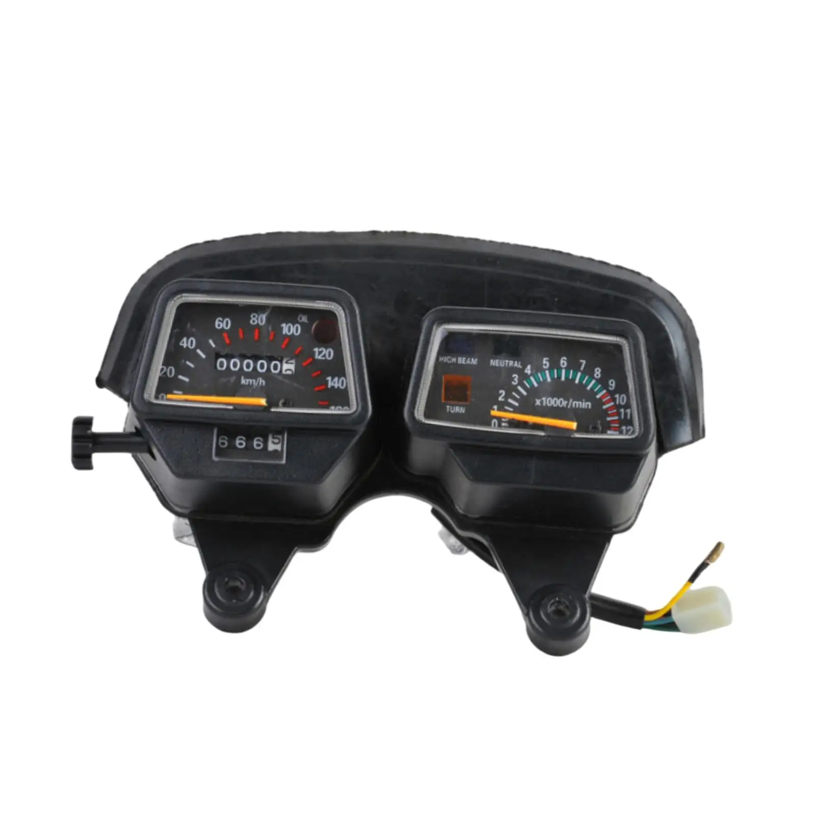 Speedometer Tachometer Motorcycle Gauge Cluster Sturdy Black Professional Fittings Spare Parts Dashboard Gauge for DT125