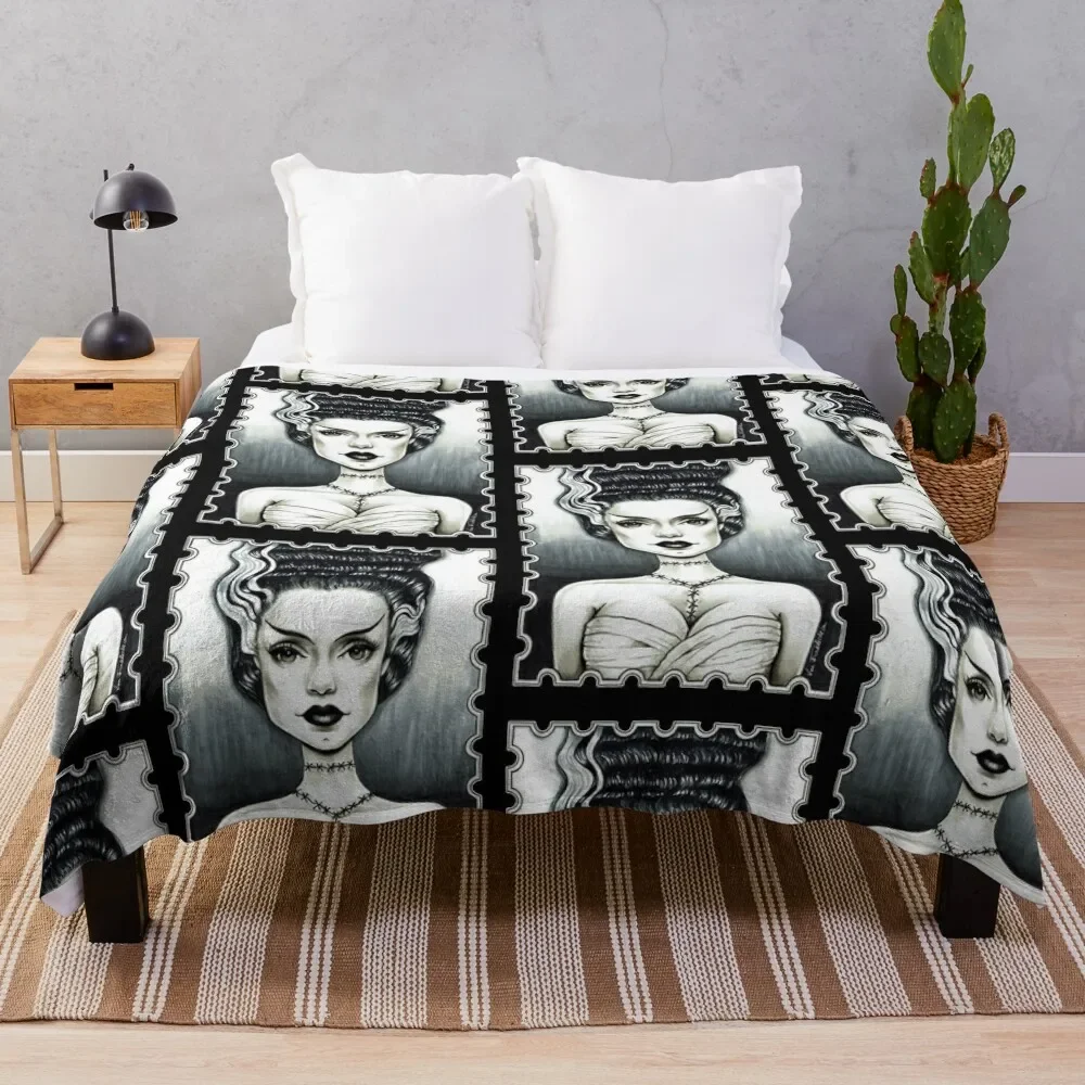 

Bride of Frankenstein Throw Blanket blankets ands Beautifuls Blankets