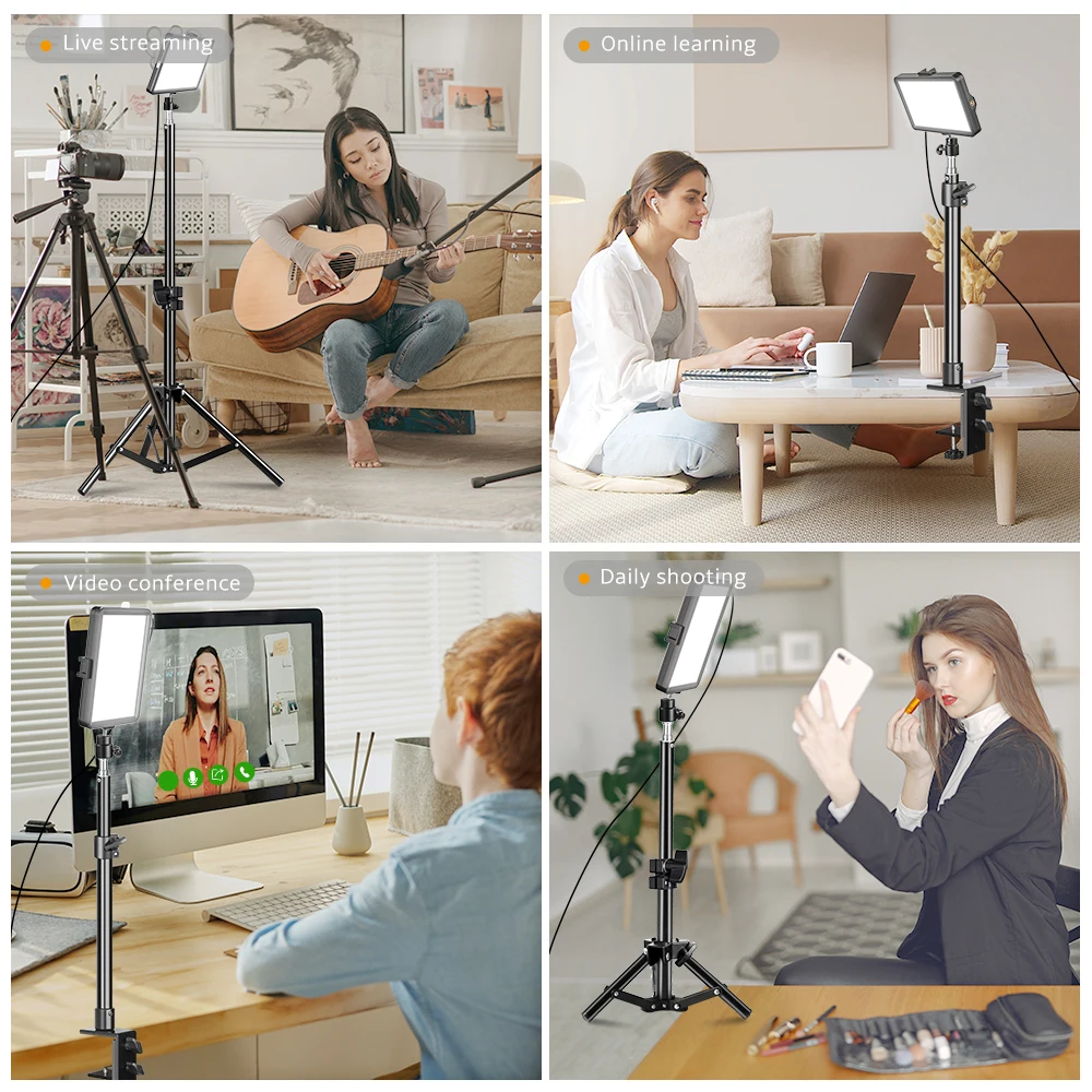 SH 8 inch Photography Dimmable Flat-panel Fill Lamp 3300-5600K LED Video Light For Live Streaming Photo Studio Light Panel