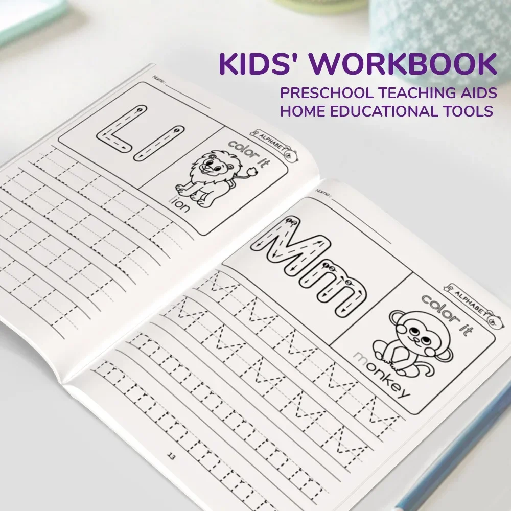 الأبجدية مرحلة ما قبل المدرسة اللون للأطفال مرحلة ما قبل المدرسة الكتابة رسم المصنف الإنجليزية الخط القلم التحكم التدريب كتاب التأليف والنشر #4