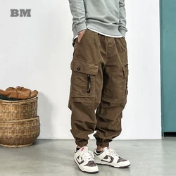 High Quality Loose Tactical Cargo Pants For Men Clothing Harajuku Casual Joggers Korean Multi-Pocket Fashions Harem Trousers