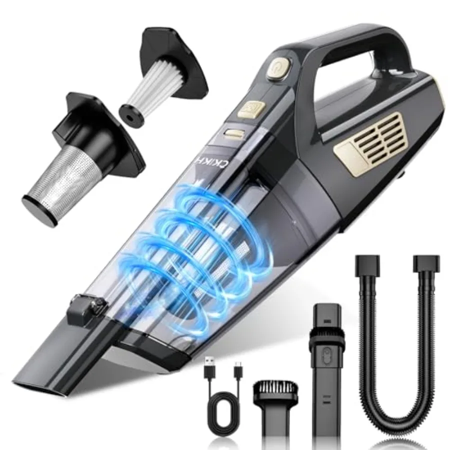 Handheld Vacuum Cordless 15000PA Strong Suction Hand Held Car Vacuum Cleaner Portable with Multi-Nozzles and Washable Filter Li