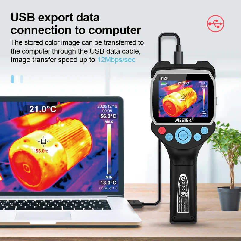 Mestek Thermal Device Intelligent Imaging Equipment Multiple Modes High Resolution -20~400C 3.5 Inch Color Screen Thermal Imager