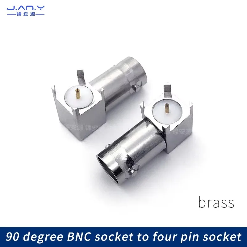 

All-copper BNC female four-pin socket jointed BNC Angle female seat 90 degrees BNC seat Q9 monitoring panel seat welded