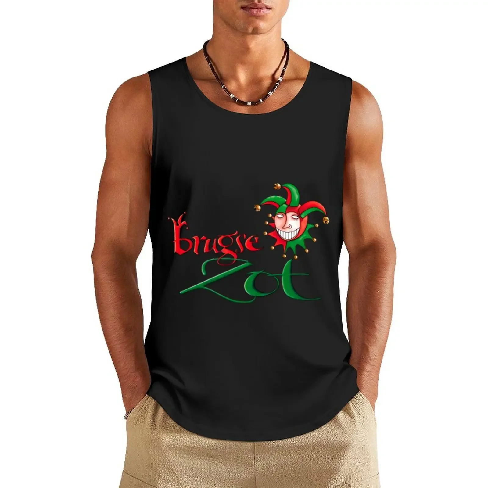 De Halve Maan - Brugse Zot iPhone Case \t Tank Top cotton t-shirts man gym sleeveless vests T-shirt male