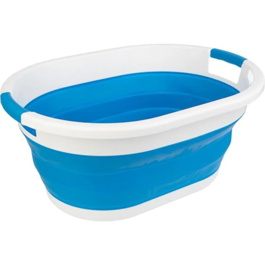 

Collapsible Laundry Basket - 39L 10.3-Gallon Portable Sink - Multipurpose Plastic Bin, Hamper, or Ice Bucket - Camping Essentia