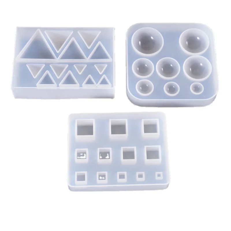 Triangular and Small Square Silicone Molds Made of Epoxy Resin Can Be Used for Surface Mount Pendant Accessories and Ice Cubes - view 2
