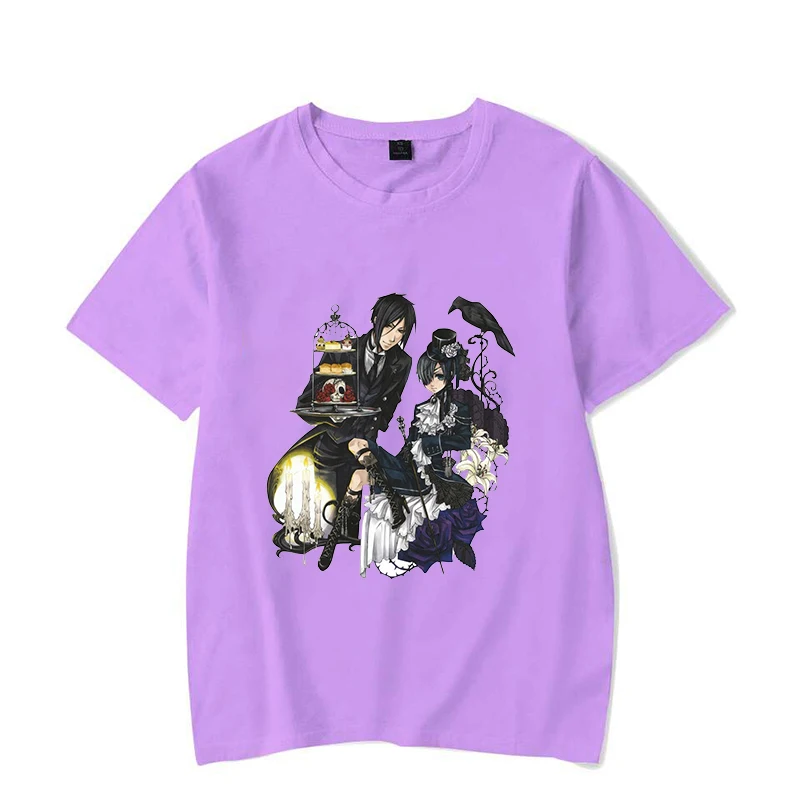 Hot Black Butler Print T-shirt Women Men Summer Casual Short Sleeve Round Neck Tops Fashion Anime Harajuku T-shirts