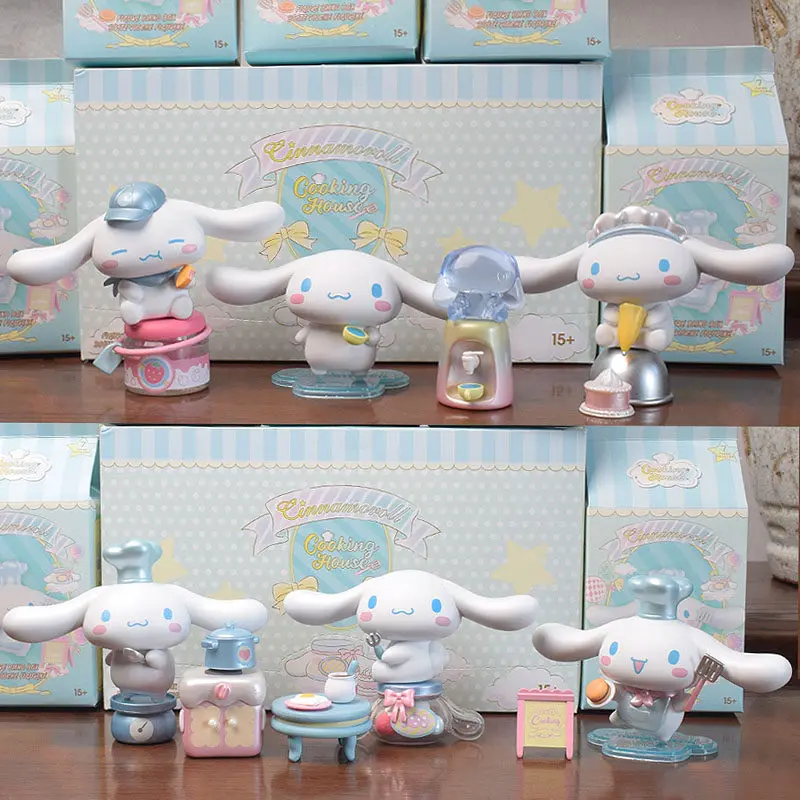 

Sanrio Cinnamoroll Anime Action Figure Blind Box Toys Cooking House Kawaii Model Toy Collection Ornament Kids Birthday Gifts