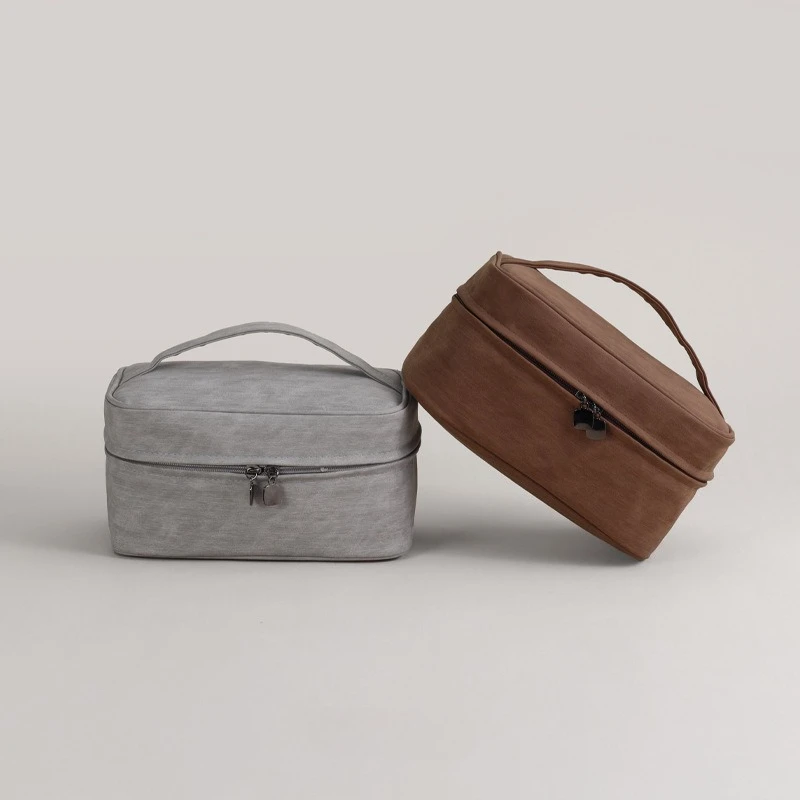 

PU Leather Goat Skin Pattern Makeup Bag- Cosmetic Organizer with Compartment Design& Removable Pouch(Large Capacity Travel Case)