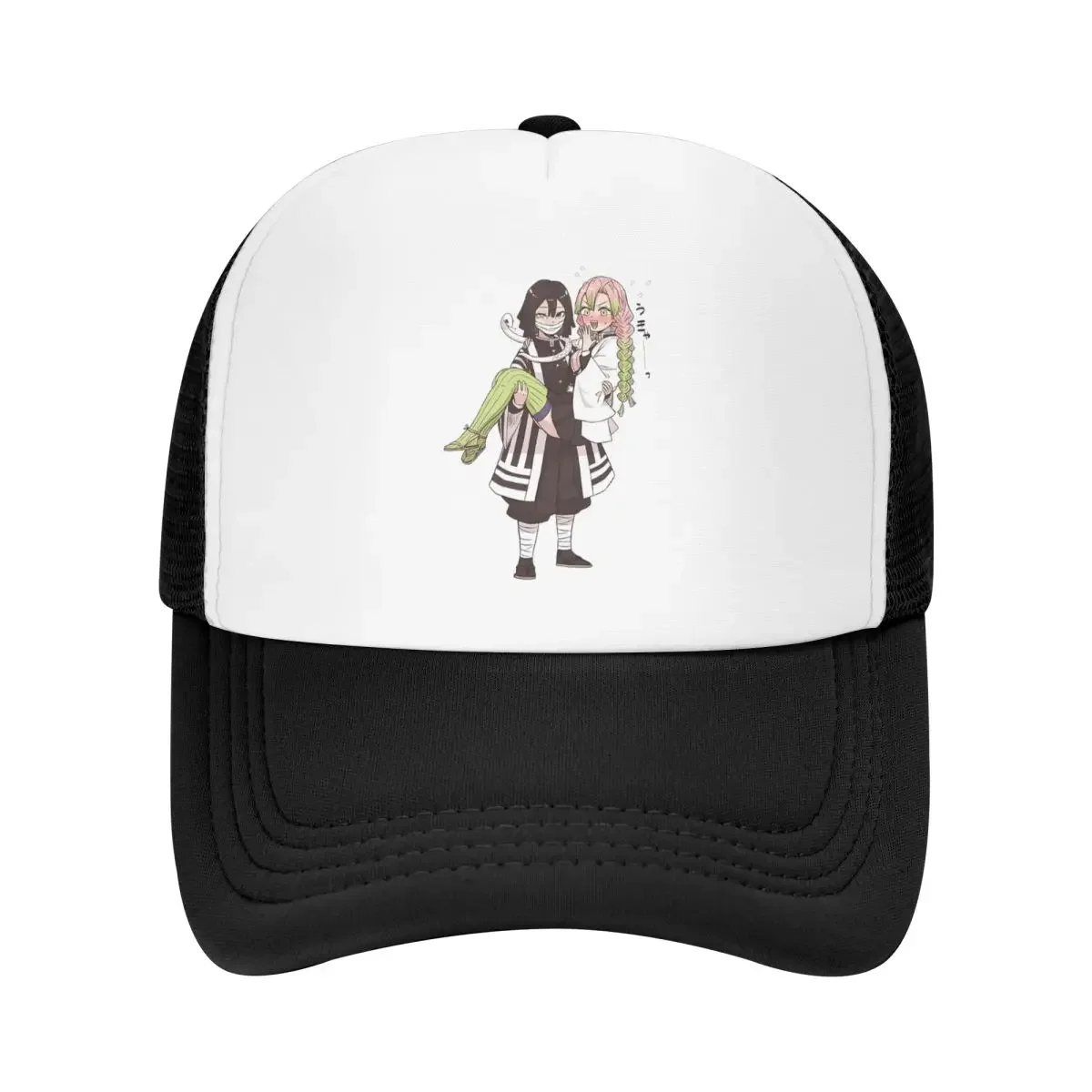 

Mitsuri Kanroji And Iguro Obanai Cap Fashion Mesh Baseball Caps Adjustable Hat Hip Hop Summer Unisex Baseball Hats Polychromatic