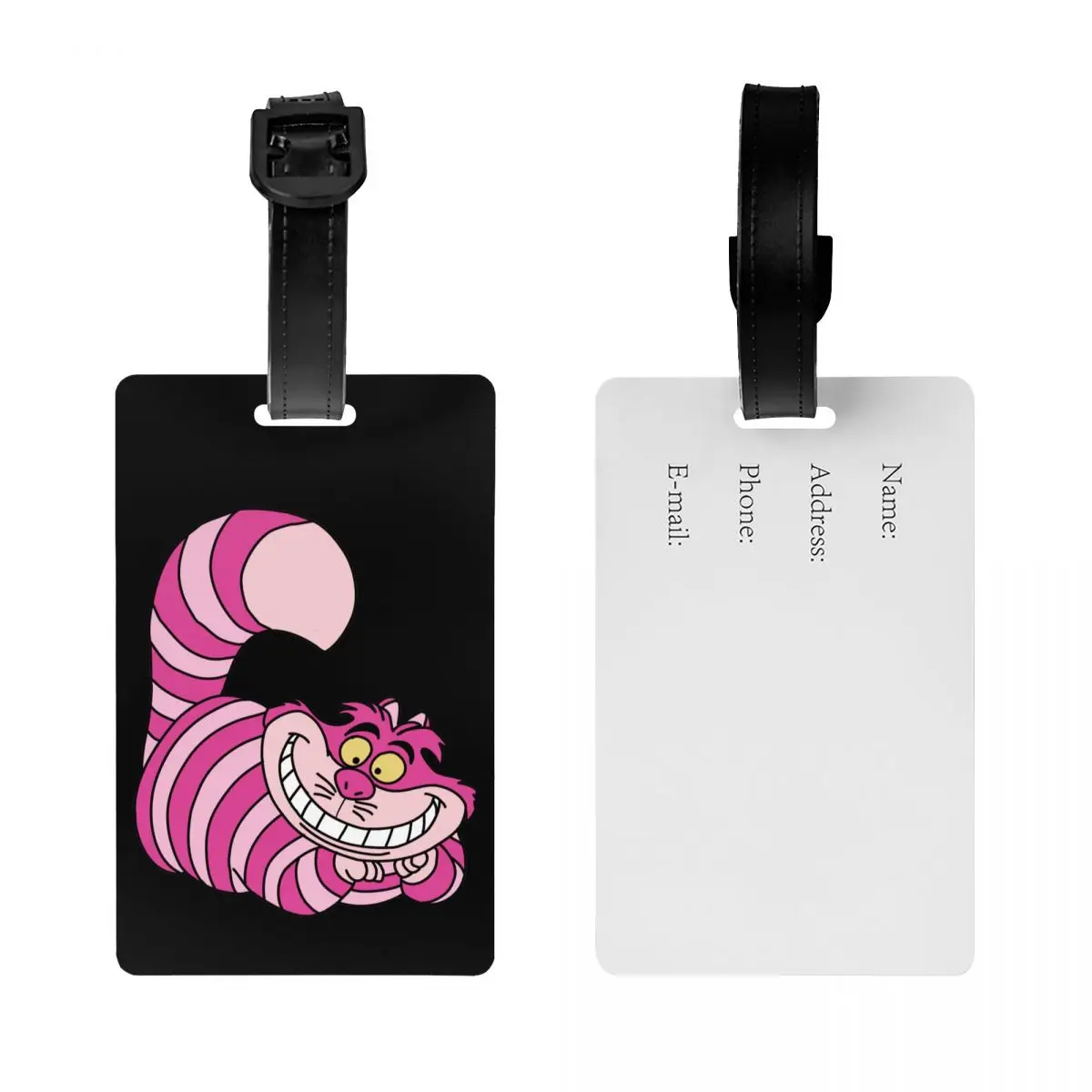 Cheshire Cat Alice In Wonderland Anime Luggage Tag for Travel Suitcase Privacy Cover ID Label