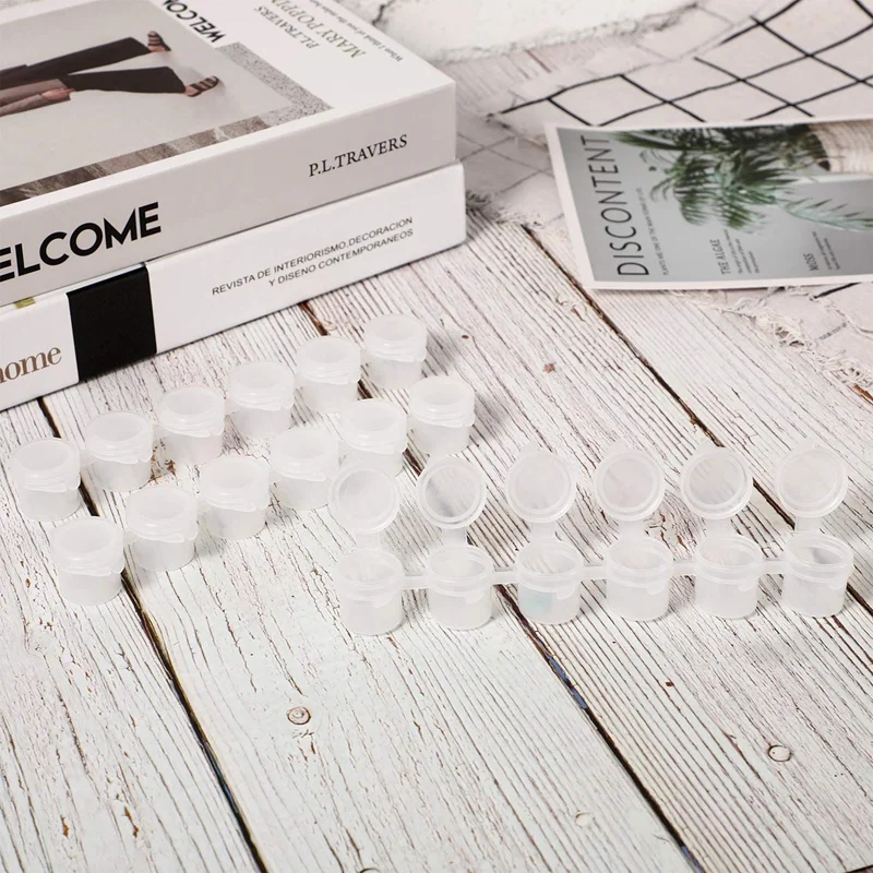 50 полосок, Пустые контейнеры для краски, 5 мл, контейнеры для хранения полосок, контейнеры для рисования, товары для творчества, 300 банок в общей сложности