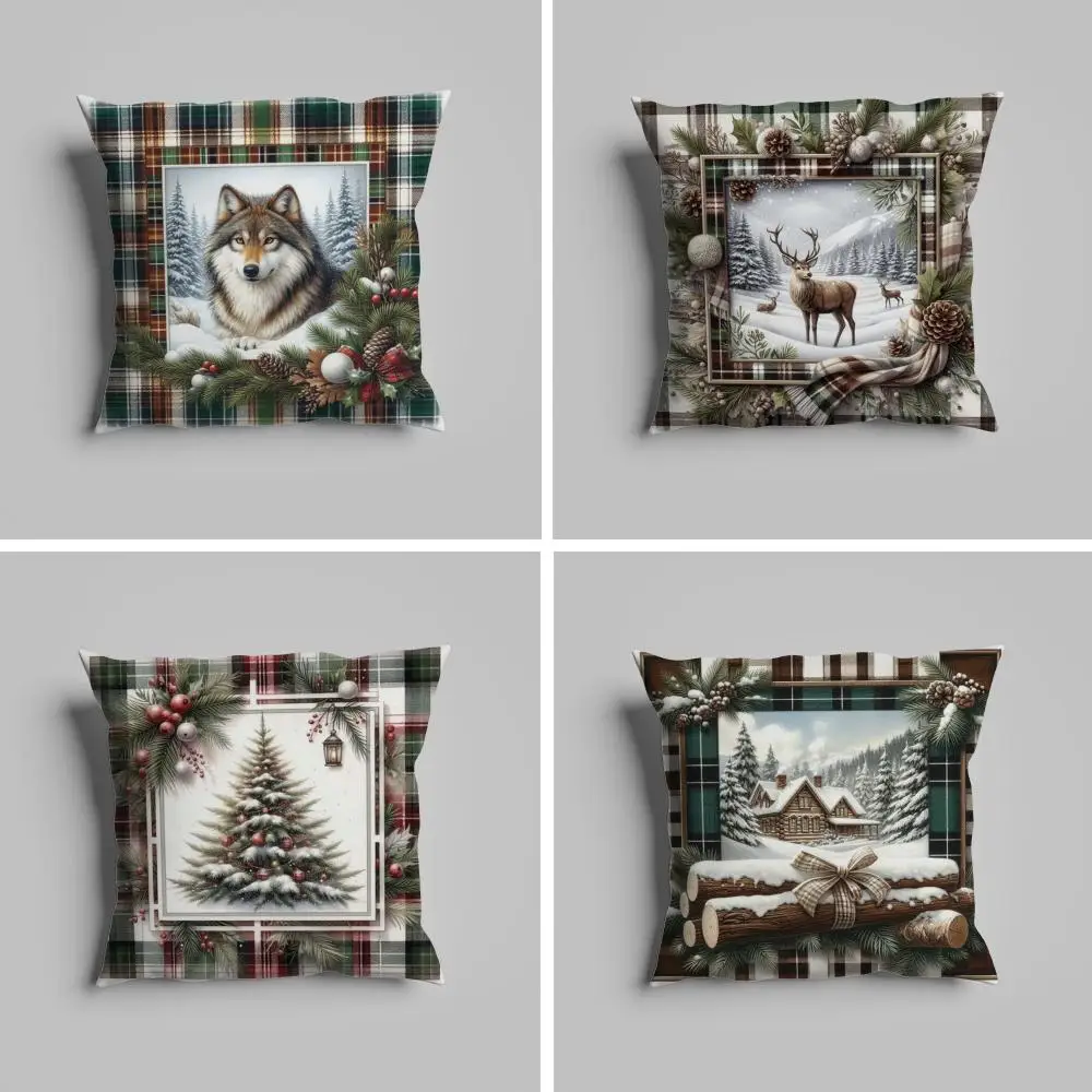 

Pillow Case luxurious home office, sofa decorative Multi sized car seat cushions, pillowcases Christmas elk Pine tree fashion