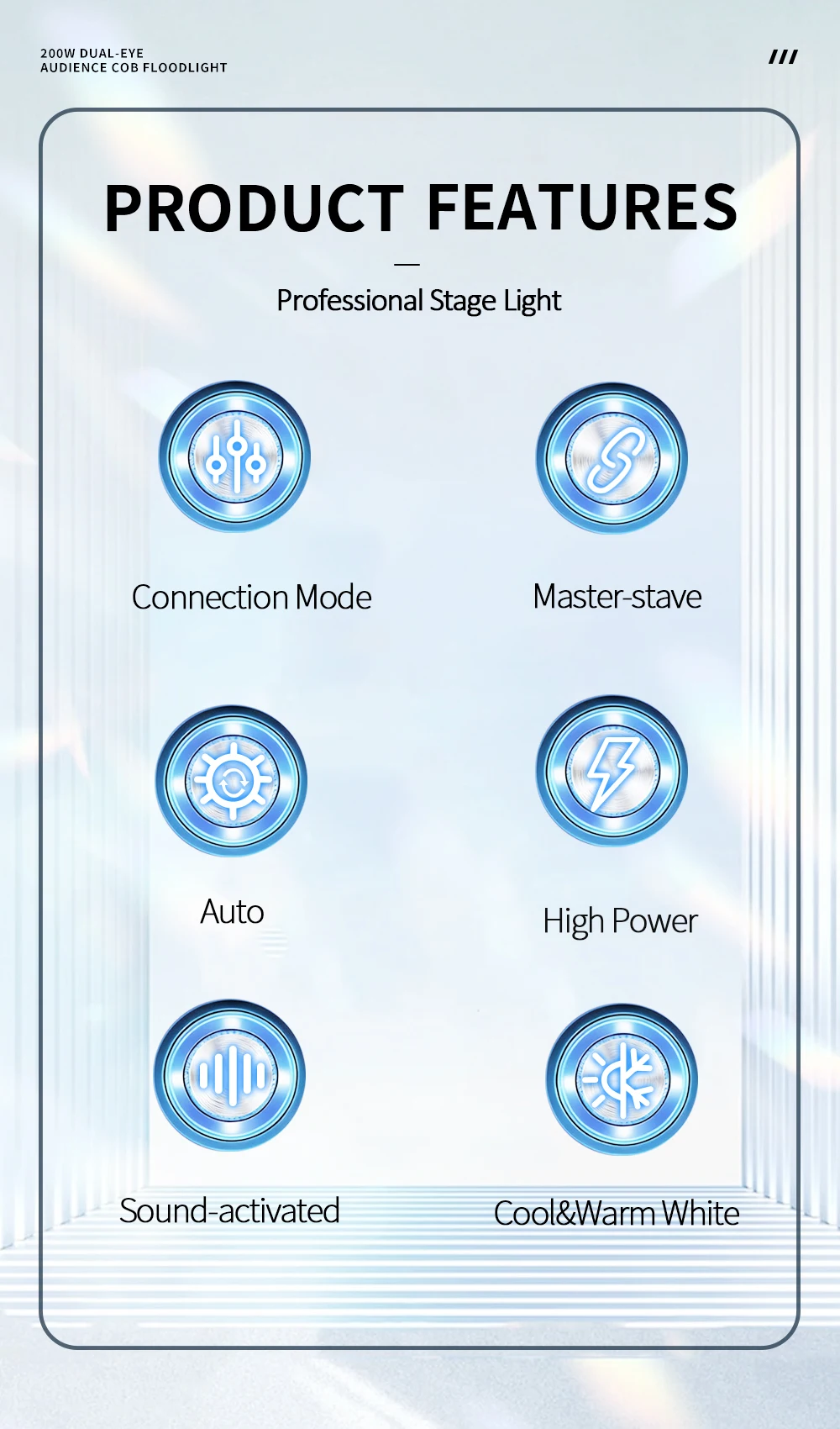 2 Stück 2COB Wash Par Licht 2x100W Einstellbare Geschwindigkeit Stroboskop-Licht LED 2IN1 Kalt-Warmweiß Beleuchtung Party Bar DMX Bühnenbeleuchtung – Detail 2