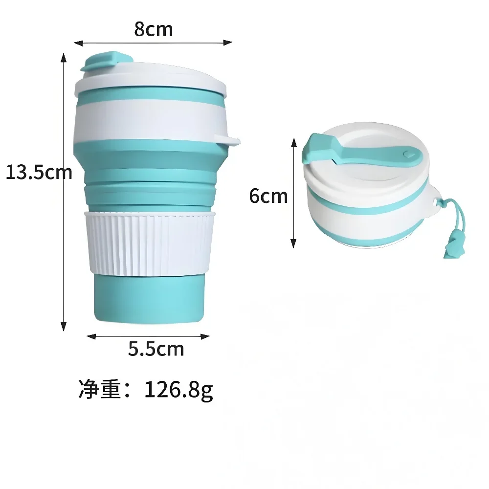 350ml Portable Silicone Water Cup for Travel And Camping Portable Compression Folding Telescopic Outdoor Foldable Water Cup