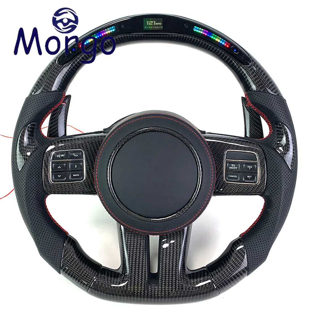 

Interior Accessories Custom Carbon Fiber Cars Steering Wheel for Chrysler SRT-8 Grand Cherokee Trackhawk Racing Style Design
