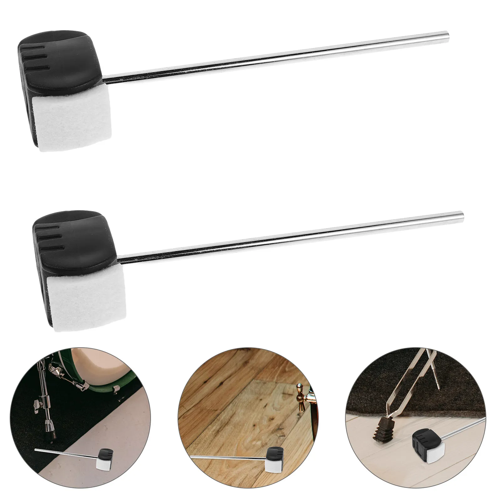 

2 шт. Наконечники для педалей бас-барабана из нержавеющей стали - Эргономичные, с резонансной головкой