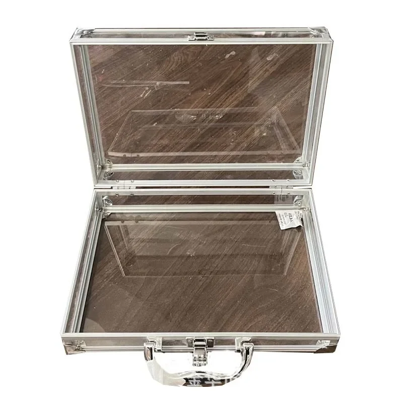 Portable Aluminium Case Display Transparent Portable Cosmetic Case Shock Resistant Small Tool Case Aluminium Alloy Suitcase Fact