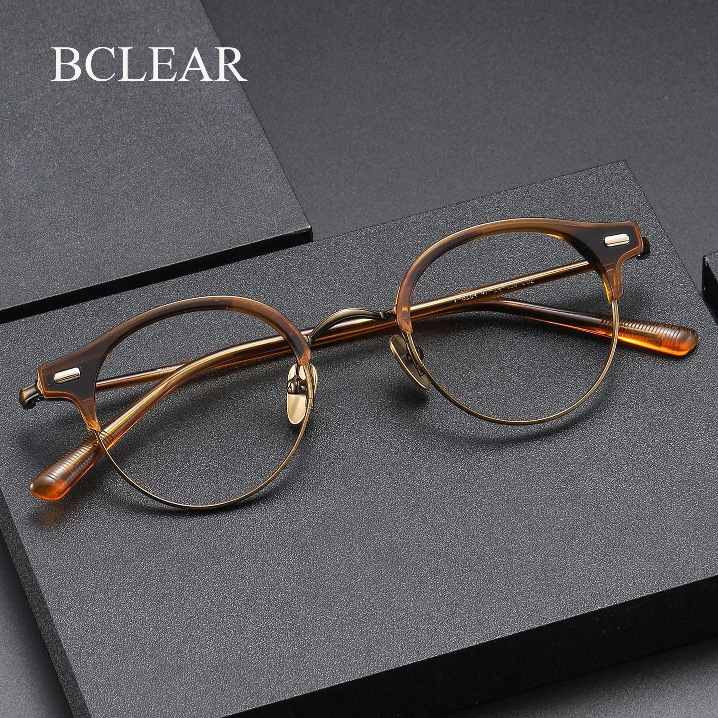 

Японские ретро-оправы для очков BCLEAR из ультралегкого титана и ацетата, модные оправы для оптических очков, высококачественные круглые очки