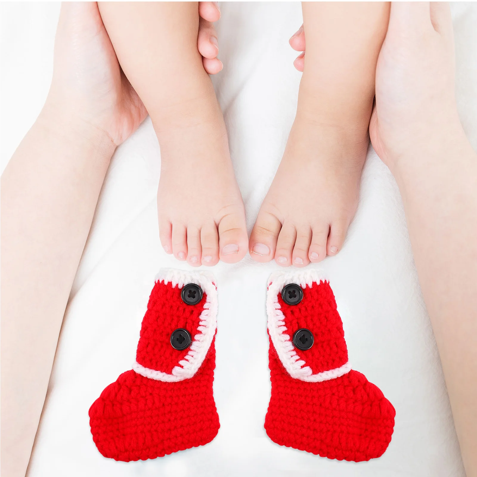 

1 комплект, теплая шапка для новорожденных, вязаные крючком пинетки, зимняя праздничная одежда, подарок, детская длинная шапка с хвостом, вязаные крючком пинетки