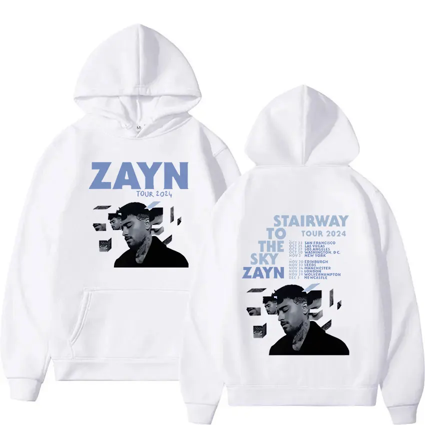 Zayn Startway To The Sky Tour 2024 Print Hoodie Man Hip Hop Fashion Oversized Sweatshirt Unisex Retro Pullover Hoody Streetwear