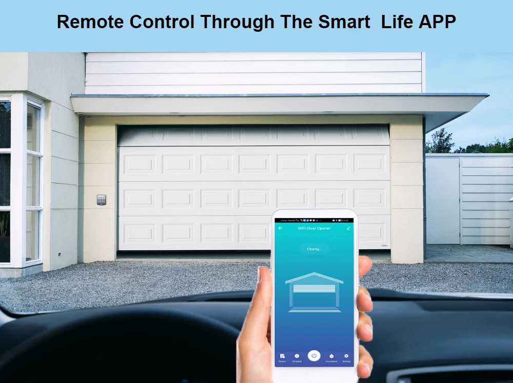 Tuya Smart Life WiFi Garagentoröffner mit Sensor Kit Trockenkontakt Controller 110V 240V App Fernbedienung Home Automation Monitor Sicherheit und Timer Sprachsteuerung mit Alexa Google Home – Detail 7