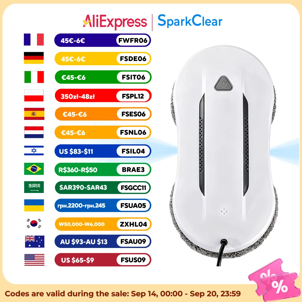 Intelligent Window Vacuum Cleaning Robot Electric Auto Twin Water Spray Glass Cleaner Robotic with Remote Control UPS Anti-drop