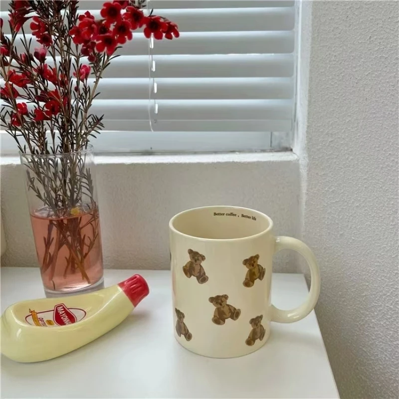 Adorable Cartoon Bear Mug, Heat-resistant and Stylish Ceramic Cup, Ideal for Breakfast and Brunch