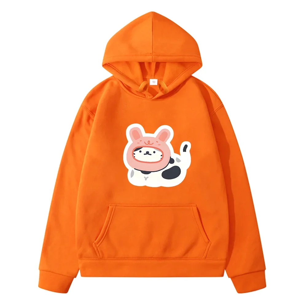 Happy Rabbit Children's Hoodies Funny Bunny Cartoon Print Boys White Sweatshirts Kawaii Girls Hoody Fashion Kids Clothes Fashion