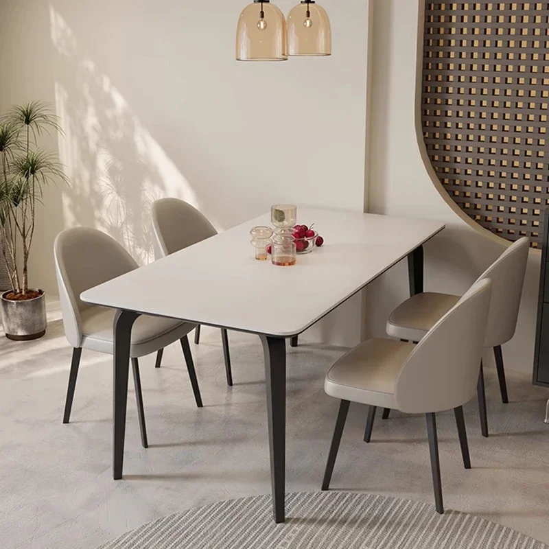 

Family Event Party Table Dining European Small Space White Small Table Dining Modern Rectangular Mesas De Jantar Furniture