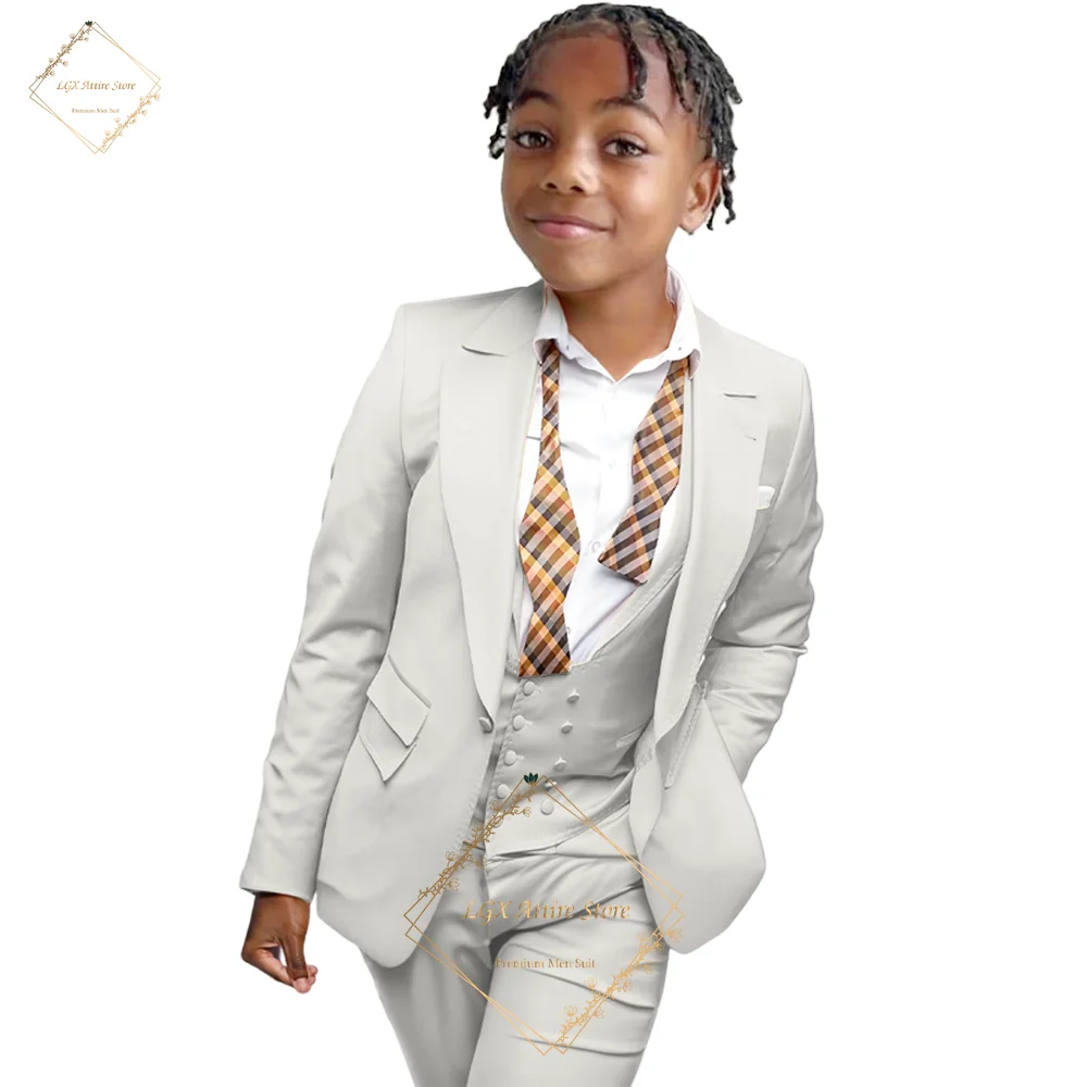 

Little boy suit 3 piece suit, wedding party dinner birthday celebration tuxedo dress suit (jacket vest pants) 2~16 years old