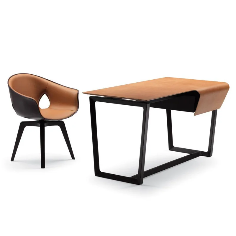 

Italian minimalist desk Modern simple solid wood computer desk Household table Creative personalized study table Desk