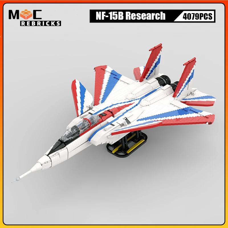 WW2 Military Weapon Series US Air Force NF-15B Research Aircraft MOC Building Blocks Fighter Model Bricks Toys Children Gift Set