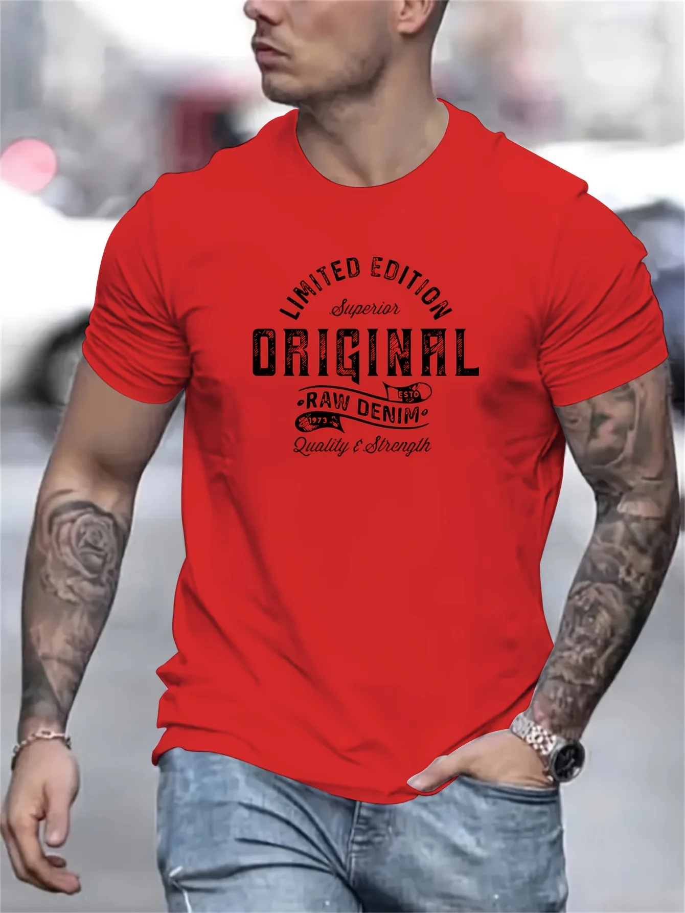 Men's Summer 100% Pure Cotton Fashionable Casual Sports Loose Edition Pattern Printed Round Neck Short Sleeved T-Shirt Top image 6