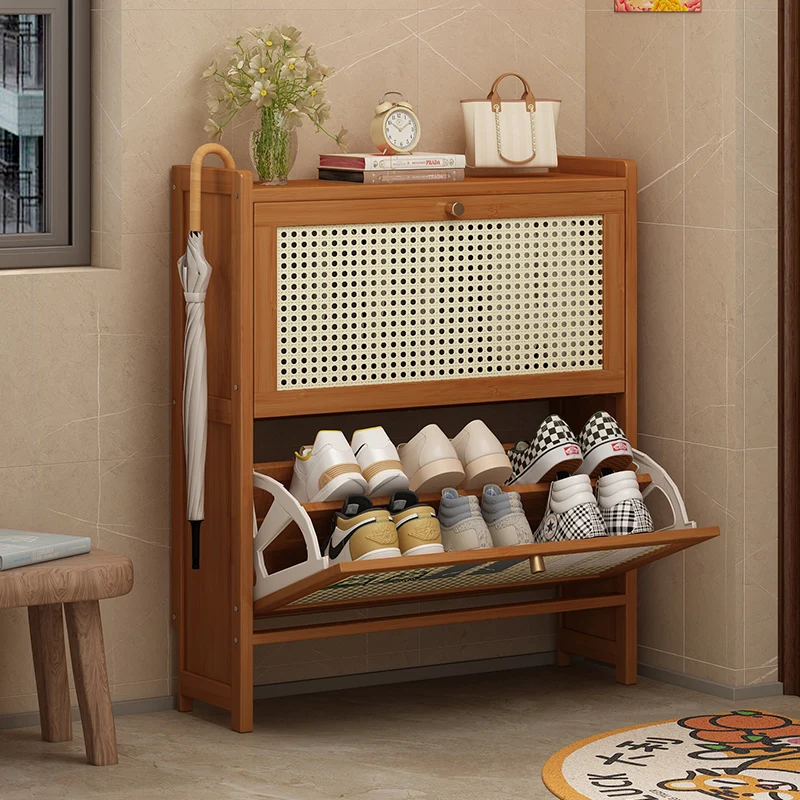 

Ultra-thin tipping bucket shoe cabinet household narrow door shoe storage outer corridor multi-layer home