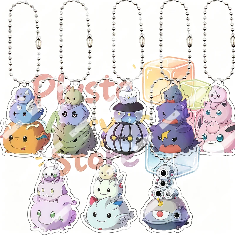Acryl Charizard Dragonite Chandelure Litwick Jigglypuff Togepi Pocket Monsters Schlüsselanhänger Anime Cartoon Taschenanhänger Ornamente